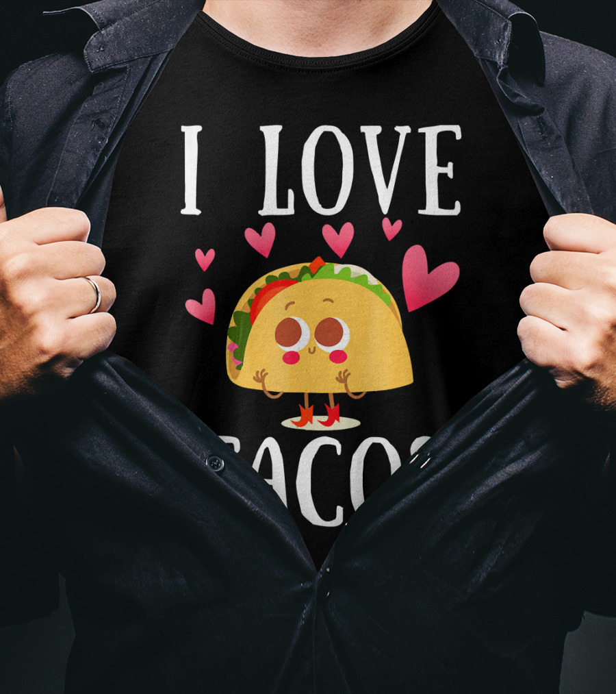I Love Tacos Cute Heart Taco Kawaii T-Shirt