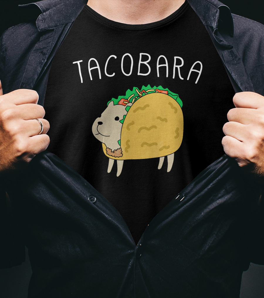 Tacobara Taco Capybara With Taco Shell Lettuce And Cheese T-Shirt