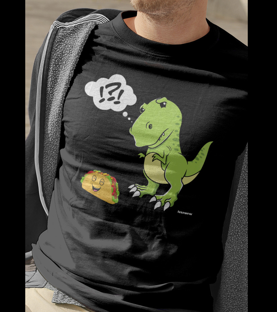 TRex Confused By Happy Taco Funny Sad Dino T-Shirt