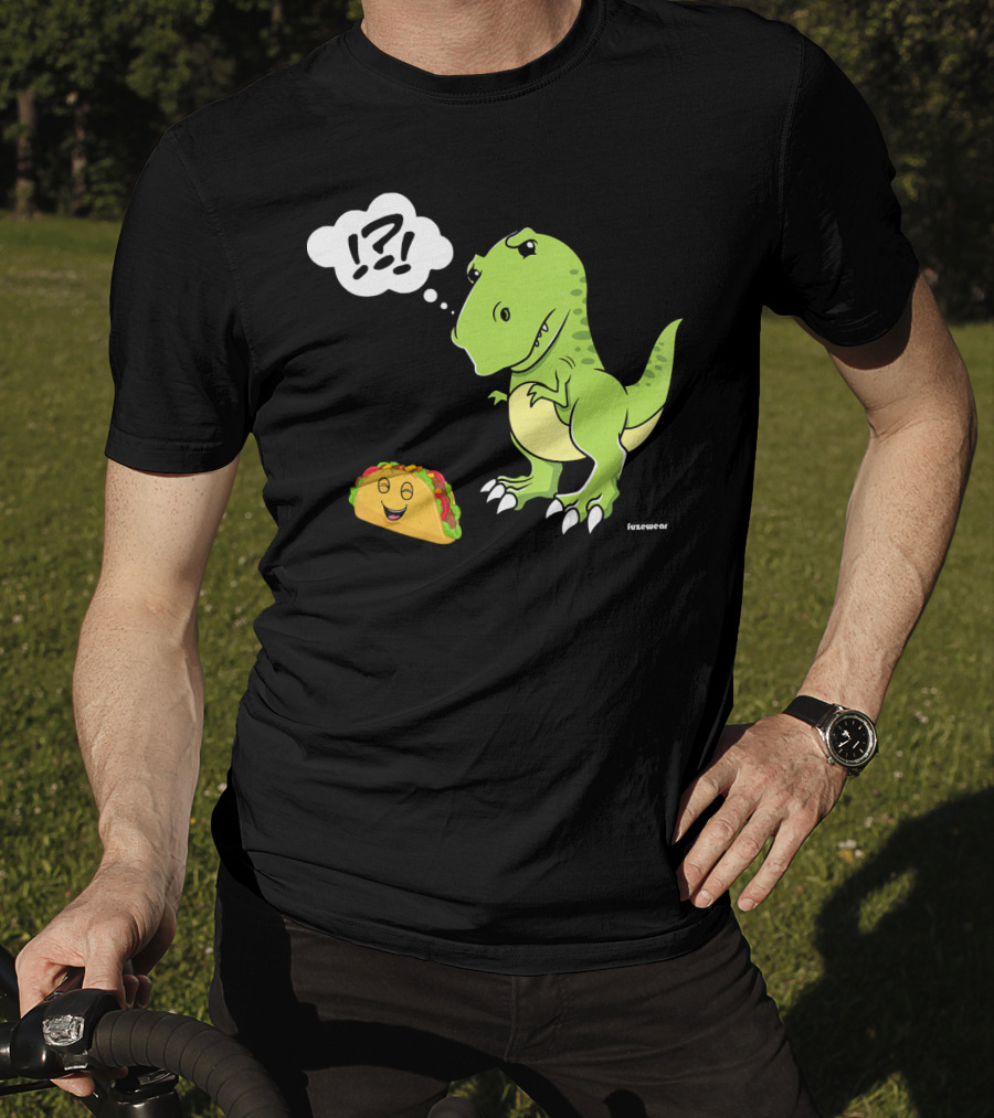 TRex Confused By Happy Taco Funny Sad Dino T-Shirt