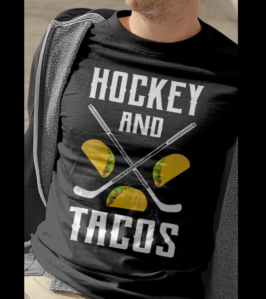 Hockey And Tacos Crossed Sticks And Tacos T-Shirt