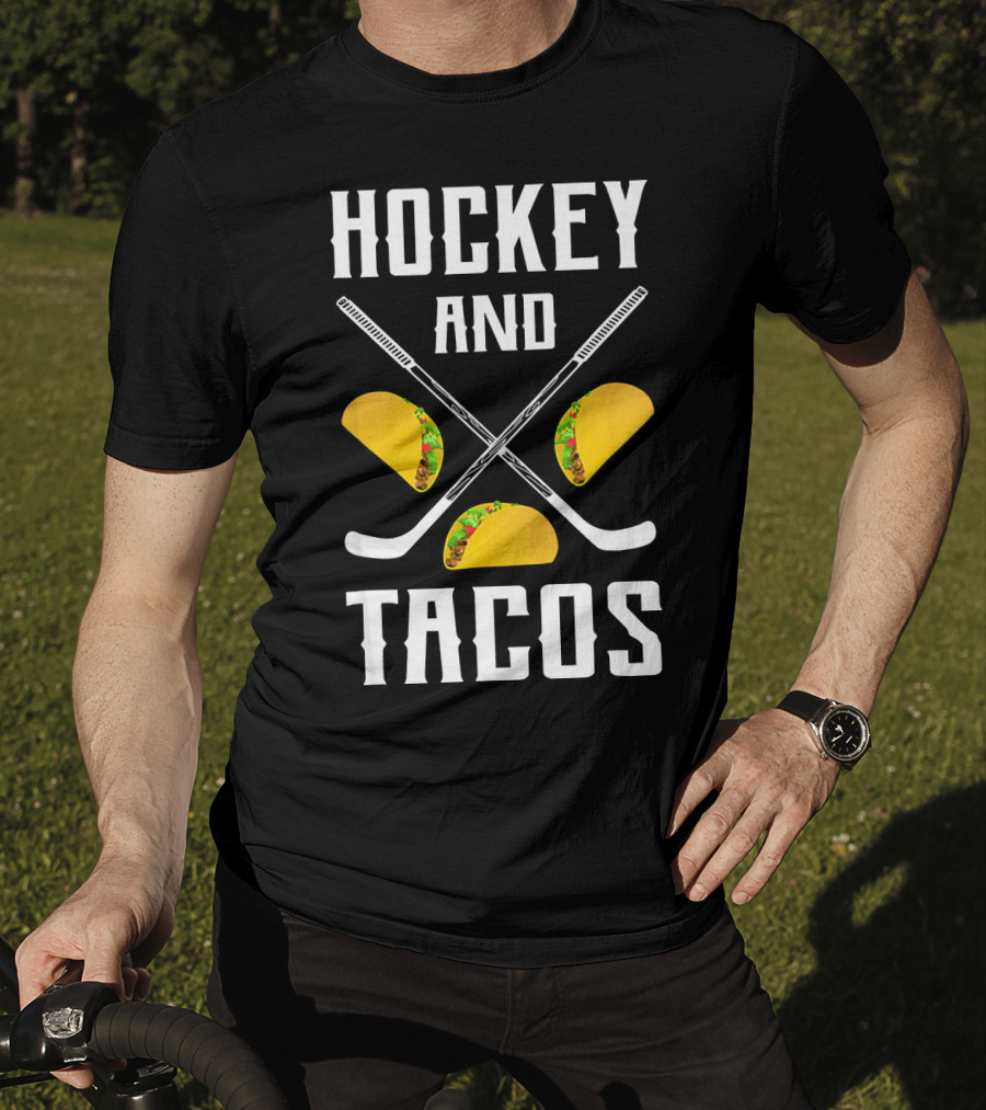 Hockey And Tacos Crossed Sticks And Tacos T-Shirt