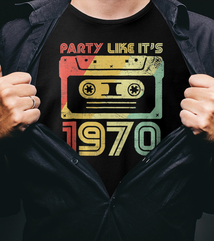 Party Like It's 1970 Retro 70s Cassette Tape T-Shirt