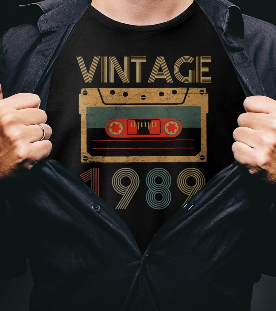 Vintage 1989 Mixtape Retro Cassette T-Shirt