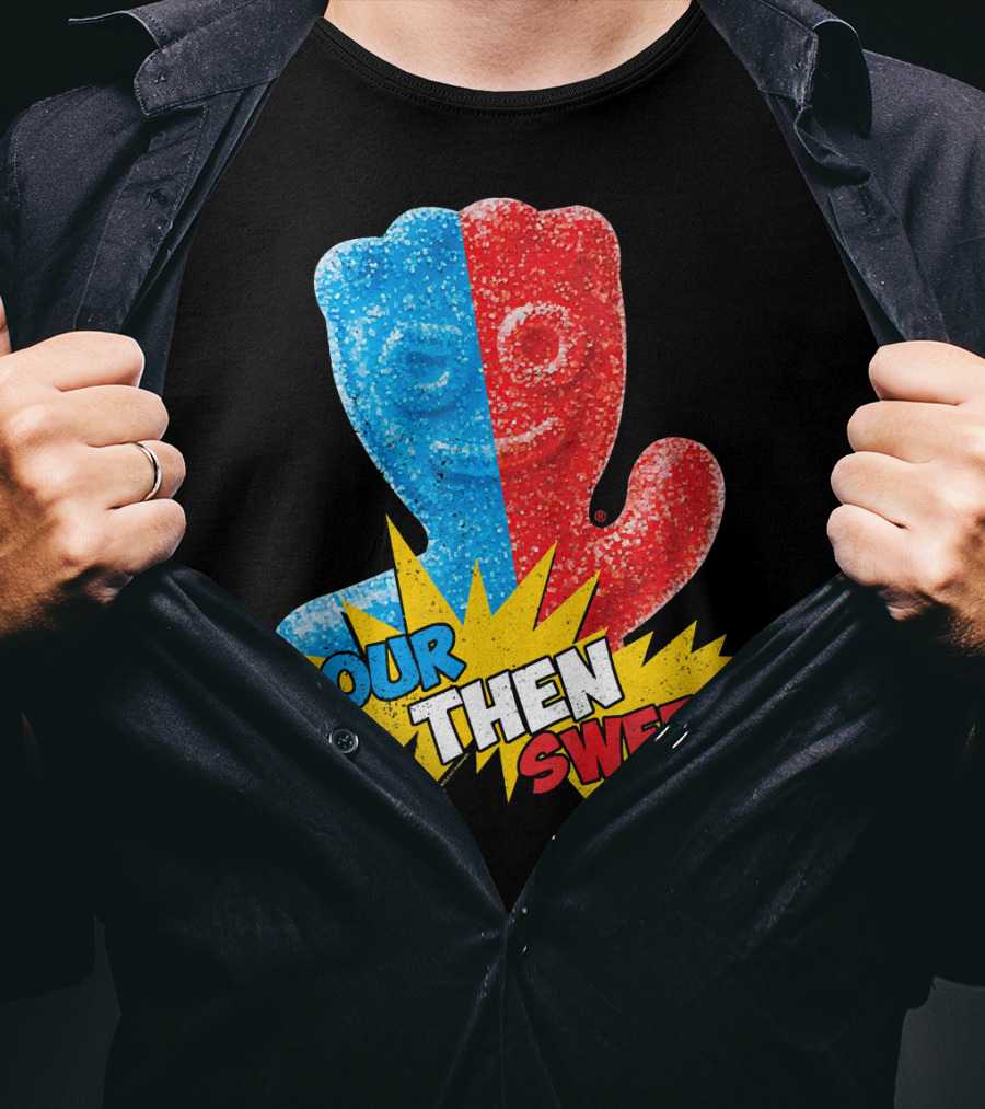 Sour Patch Kids Sour Then Sweet Candy Blue Red Explosion T-Shirt