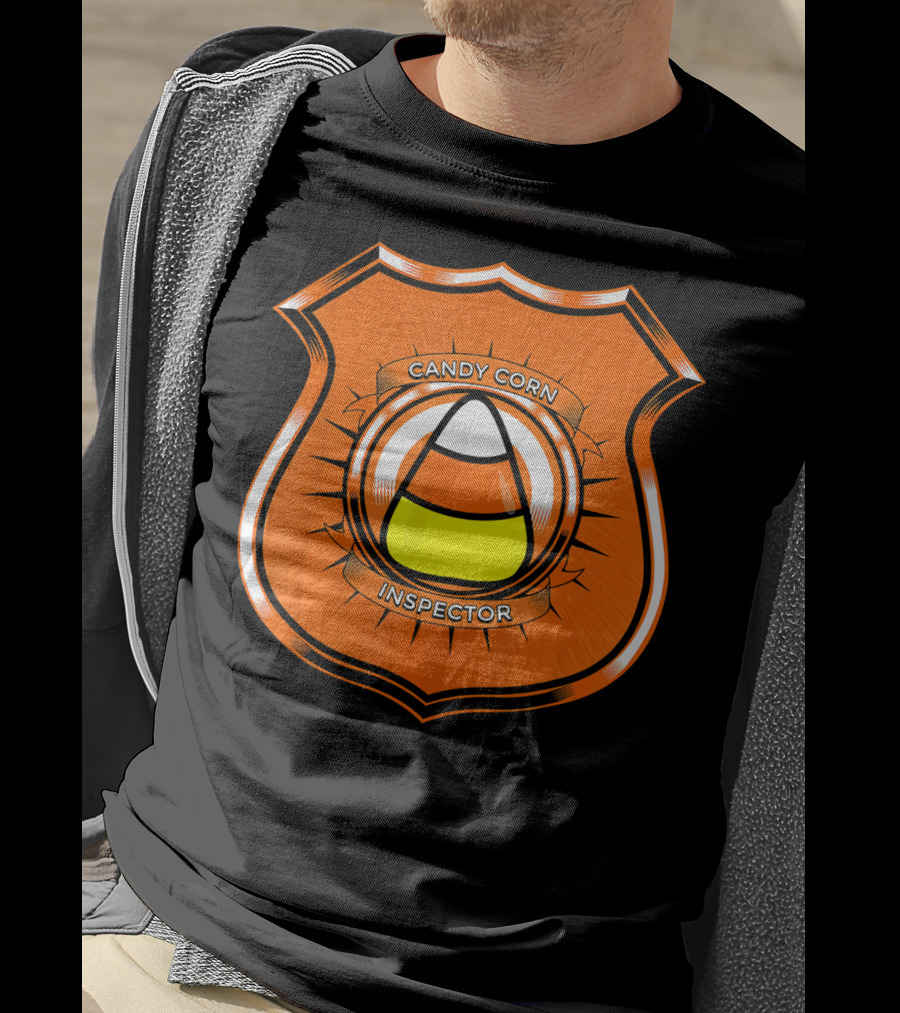 Candy Corn Inspector Police Badge Emblem T-Shirt