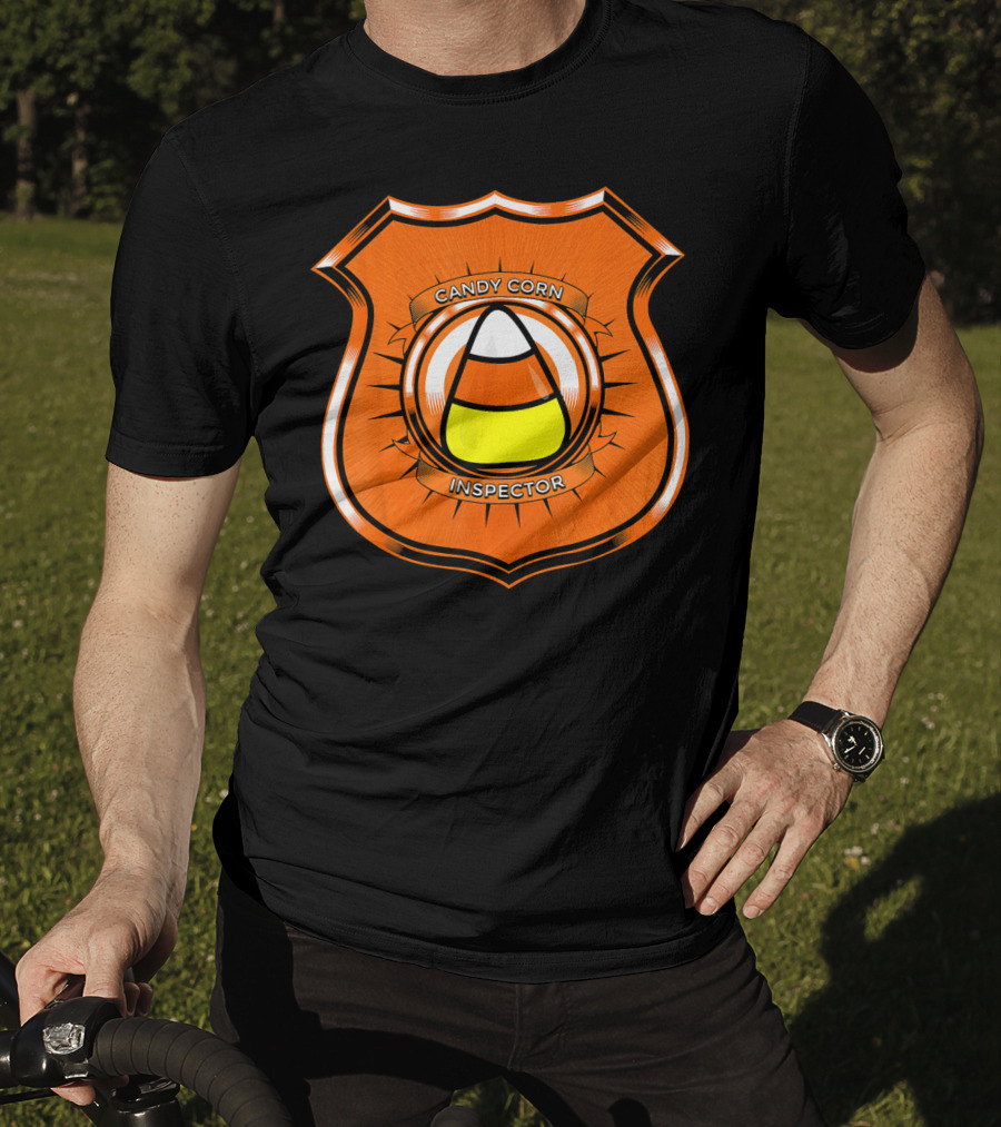Candy Corn Inspector Police Badge Emblem T-Shirt