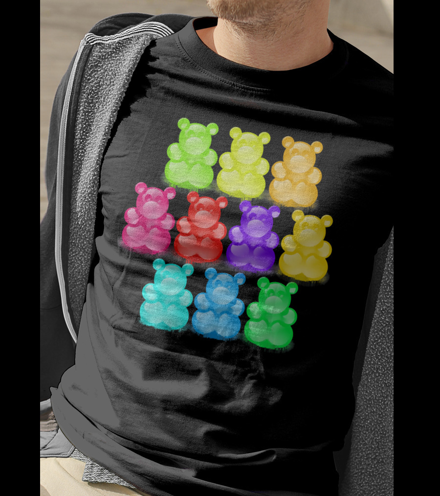 Chewy Bear Shaped Gummy Candy Delight In Vibrant Colors T-Shirt