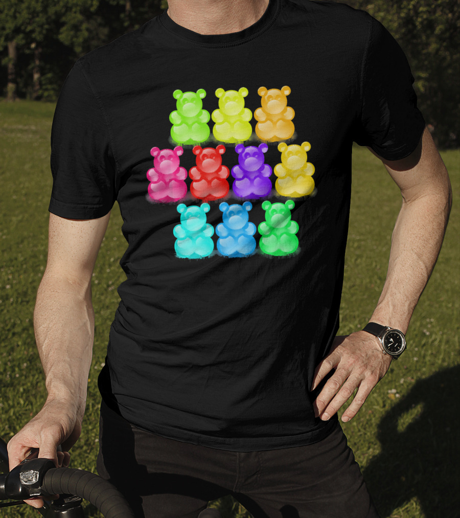 Chewy Bear Shaped Gummy Candy Delight In Vibrant Colors T-Shirt