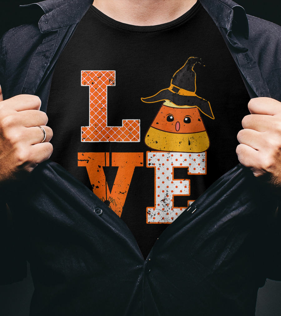 Love Candy Corn Cute Halloween Hat T-Shirt
