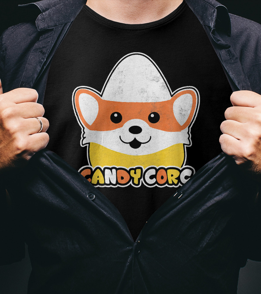 Candy Corn Corgi Halloween Dog Candy Corgi T-Shirt