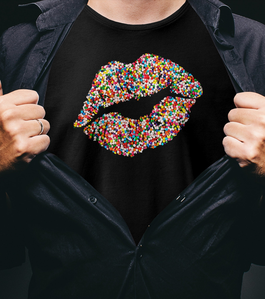 Candy Sprinkles Lipstick Kiss Lips T-Shirt