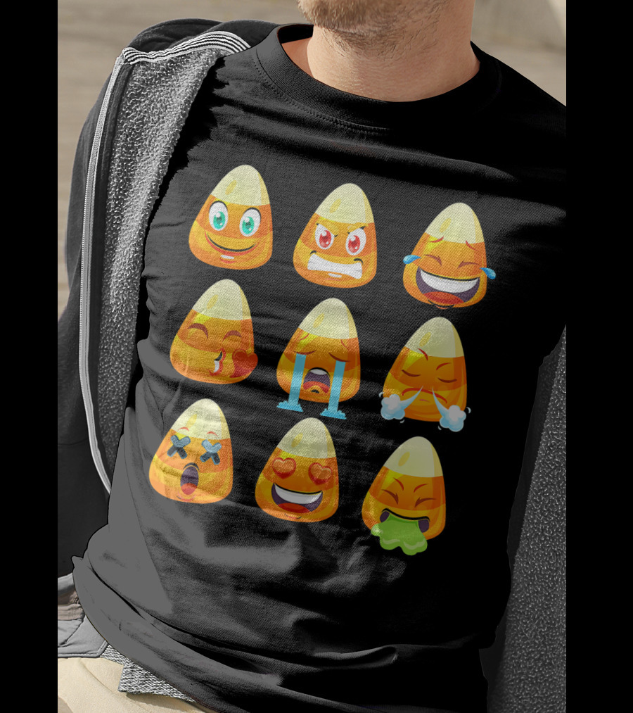 Candy Corn Emoticons Love Faces Expressions T-Shirt