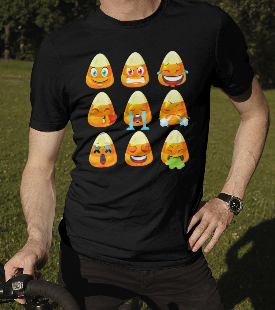 Candy Corn Emoticons Love Faces Expressions T-Shirt