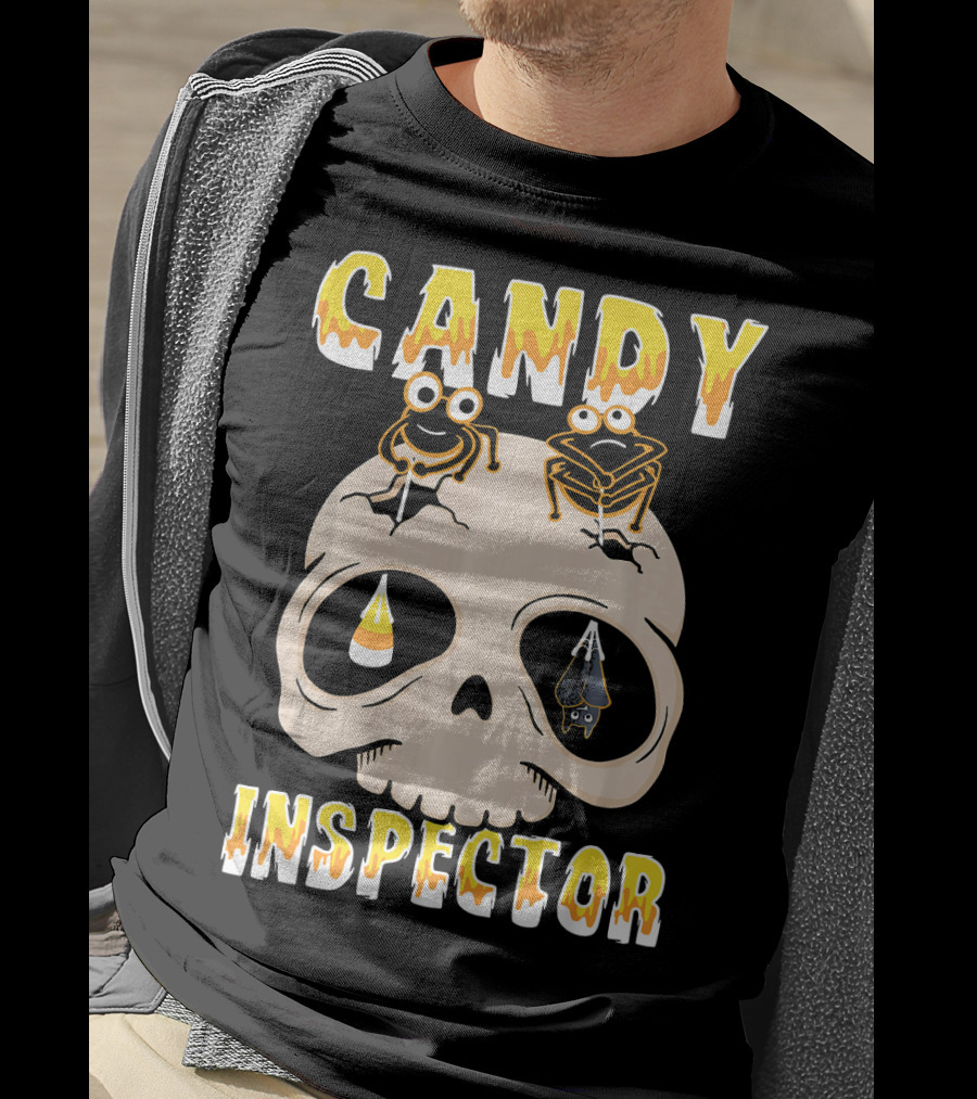 Candy Inspector Funny Skull Halloween Costume T-Shirt