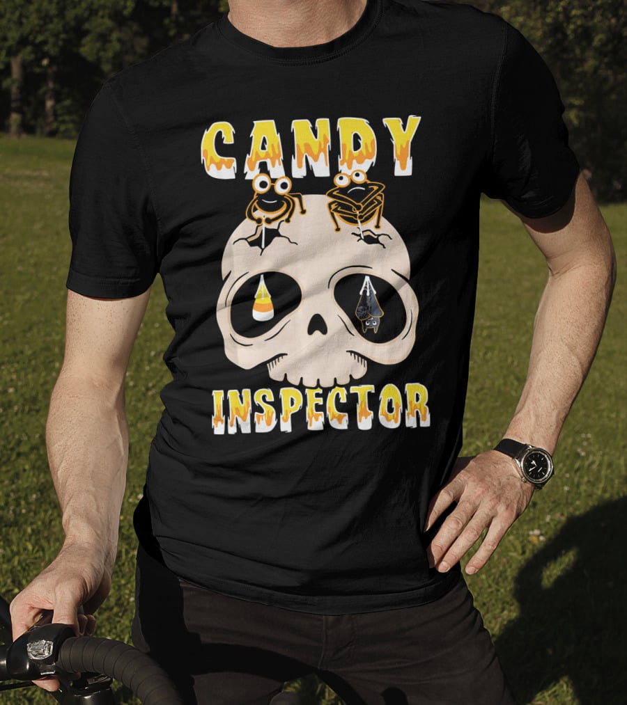 Candy Inspector Funny Skull Halloween Costume T-Shirt