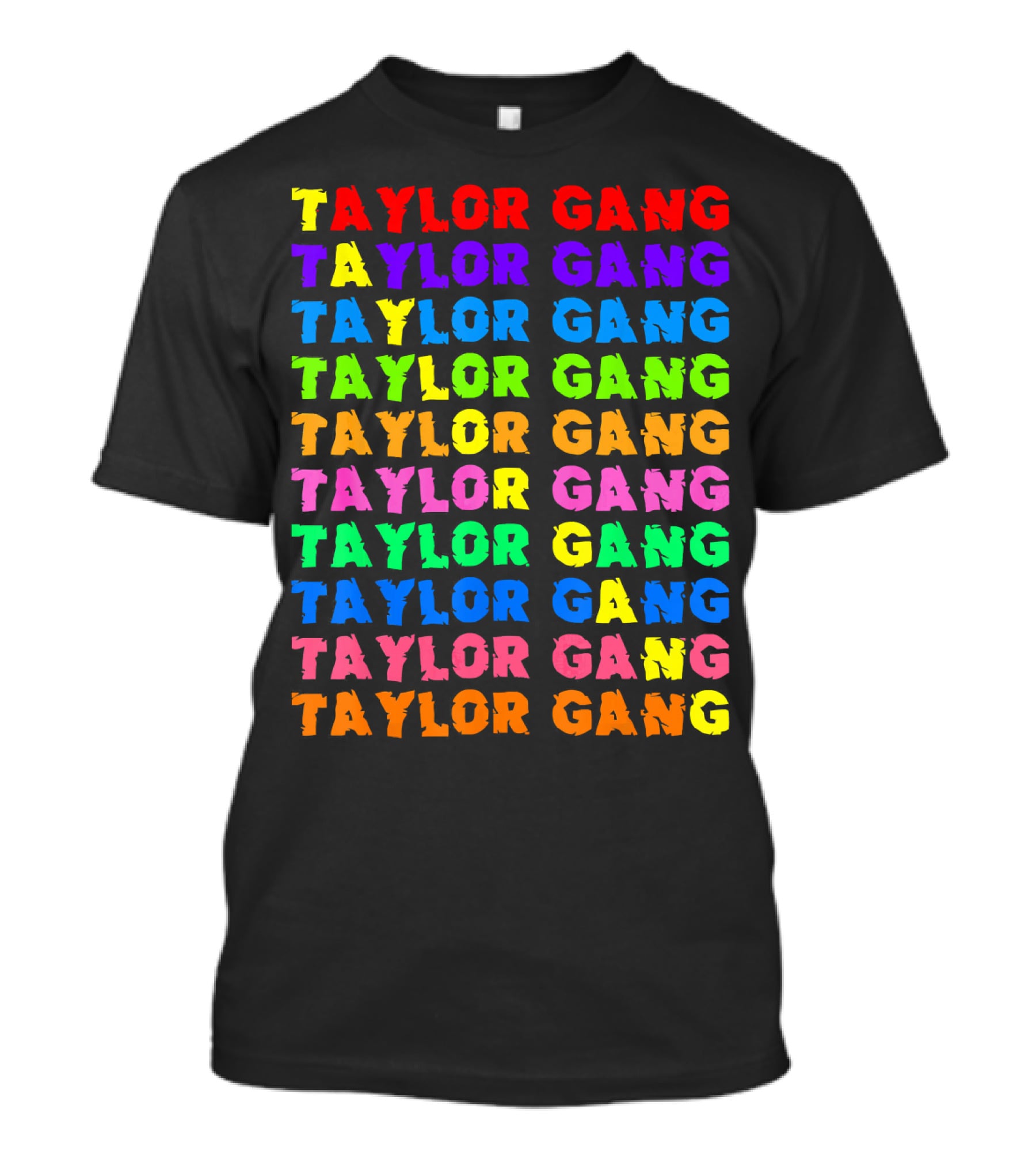 Taylor Gang Colorful Rainbow Typography T-Shirt