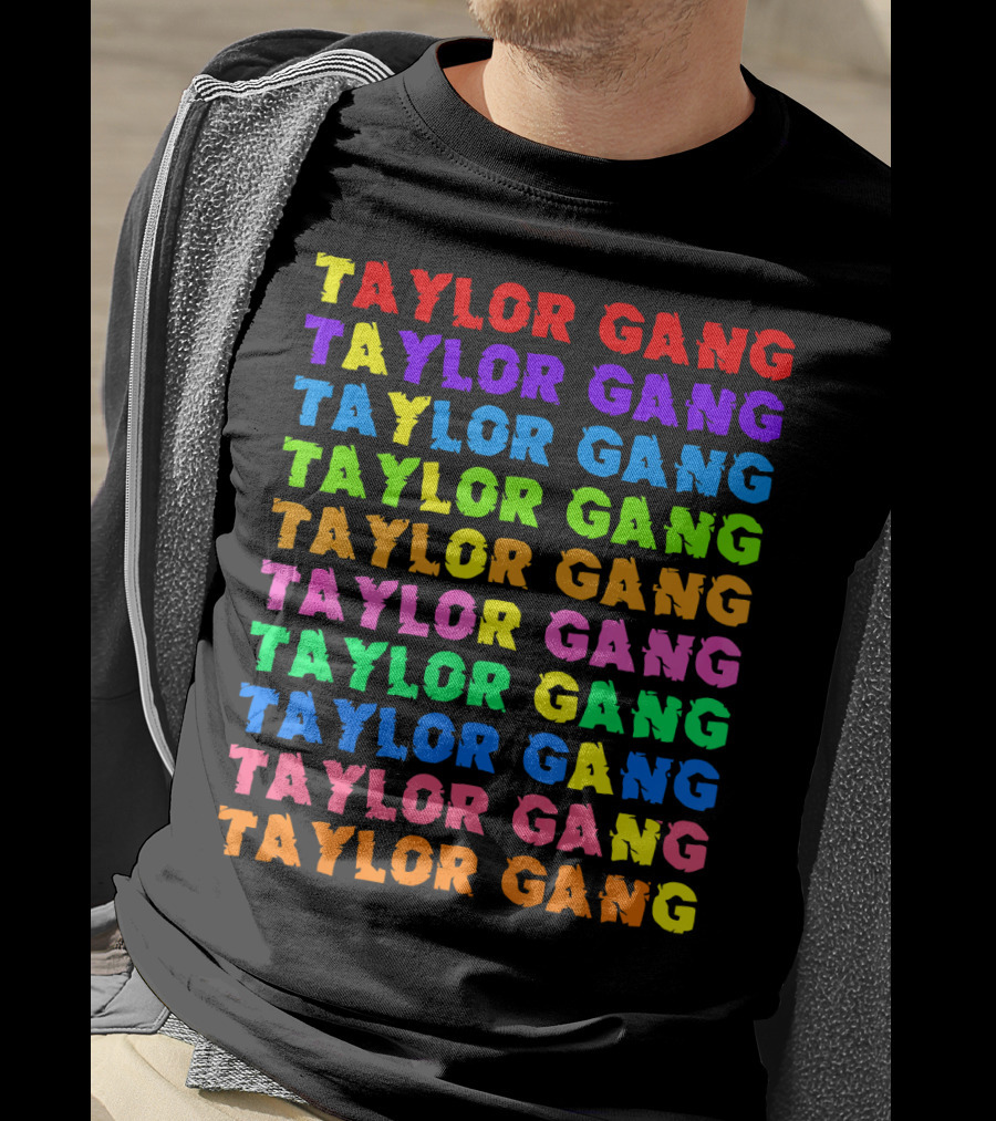 Taylor Gang Colorful Rainbow Typography T-Shirt
