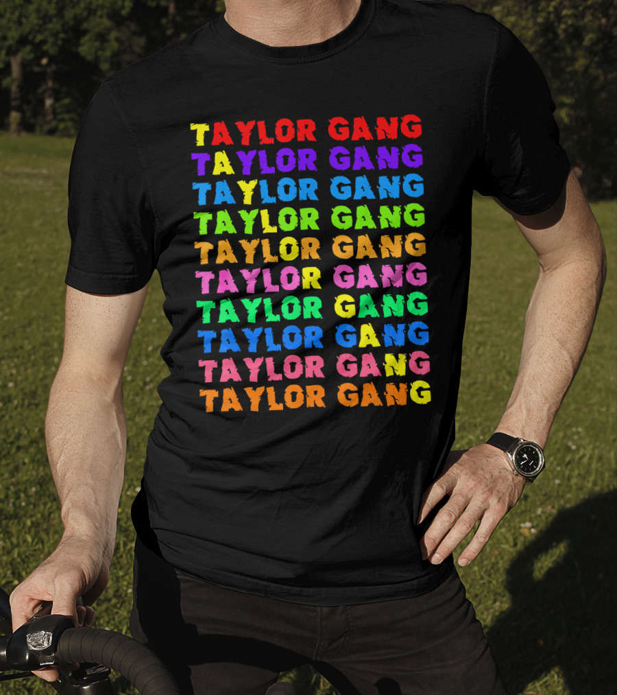 Taylor Gang Colorful Rainbow Typography T-Shirt