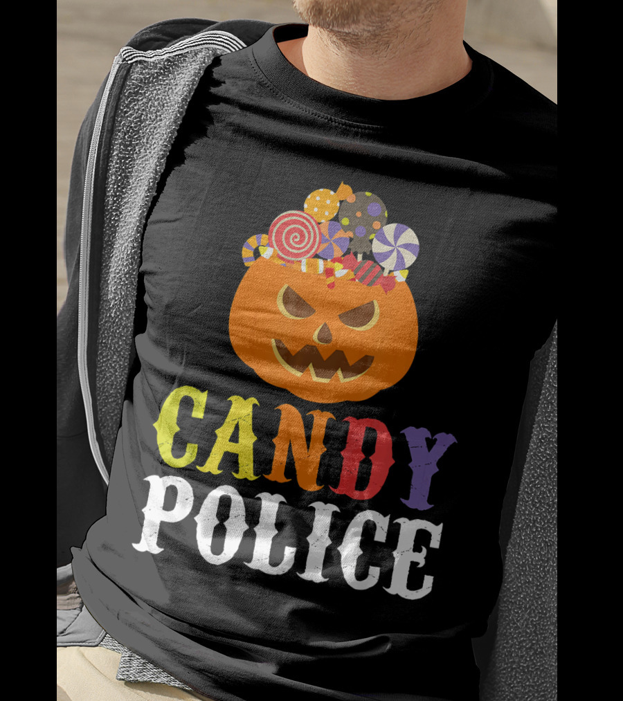 Candy Police Jack O Lantern Halloween Sweets T-Shirt