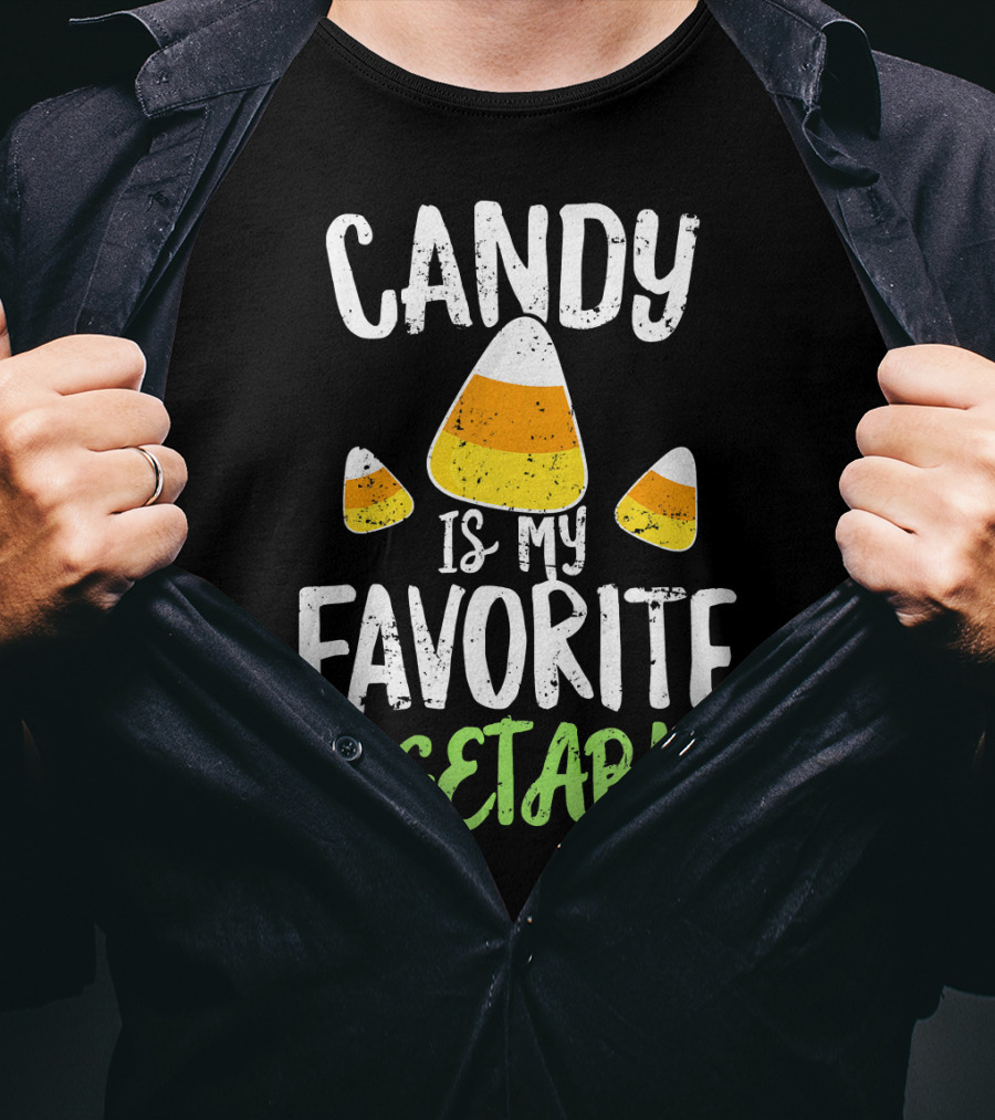 Candy Is My Favorite Vegetable Candy Corn Halloween Humor T-Shirt