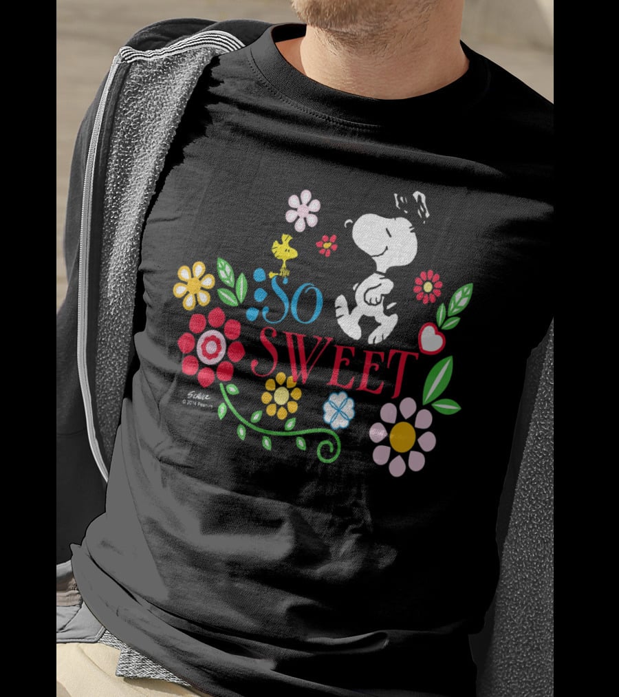 Snoopy Woodstock So Sweet Floral Bliss Peanuts T-Shirt