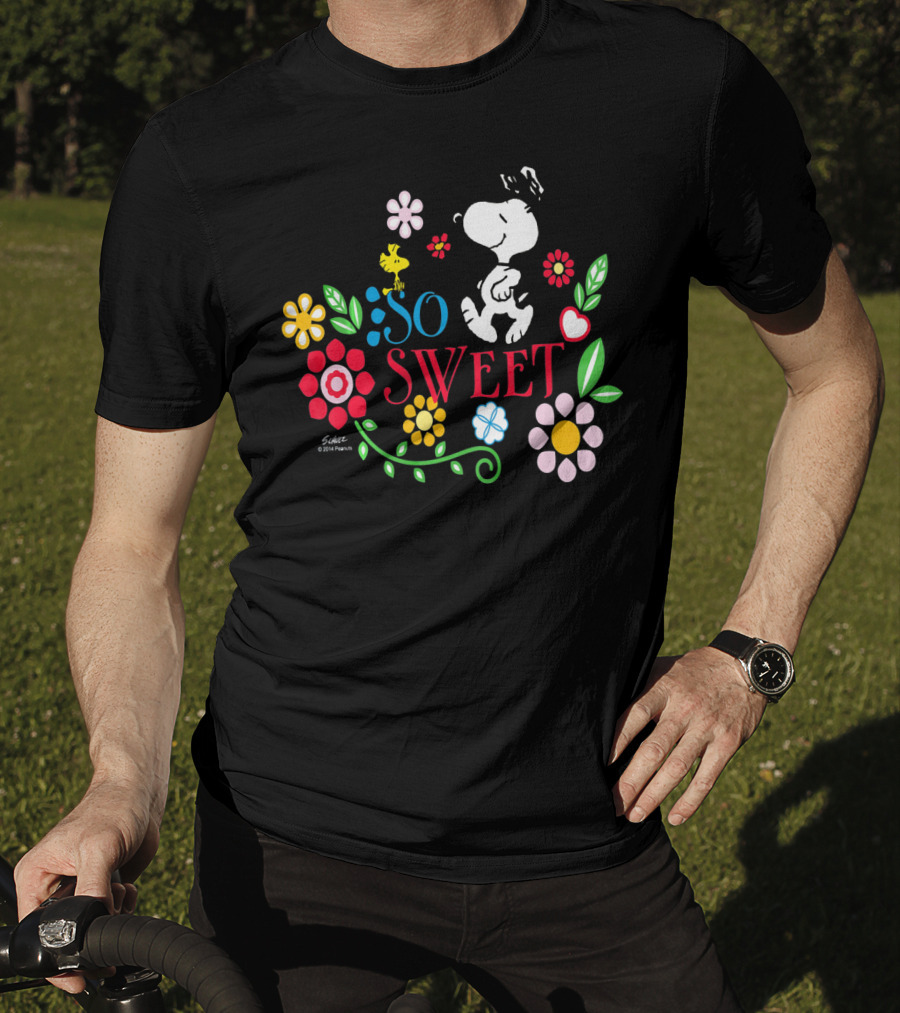 Snoopy Woodstock So Sweet Floral Bliss Peanuts T-Shirt