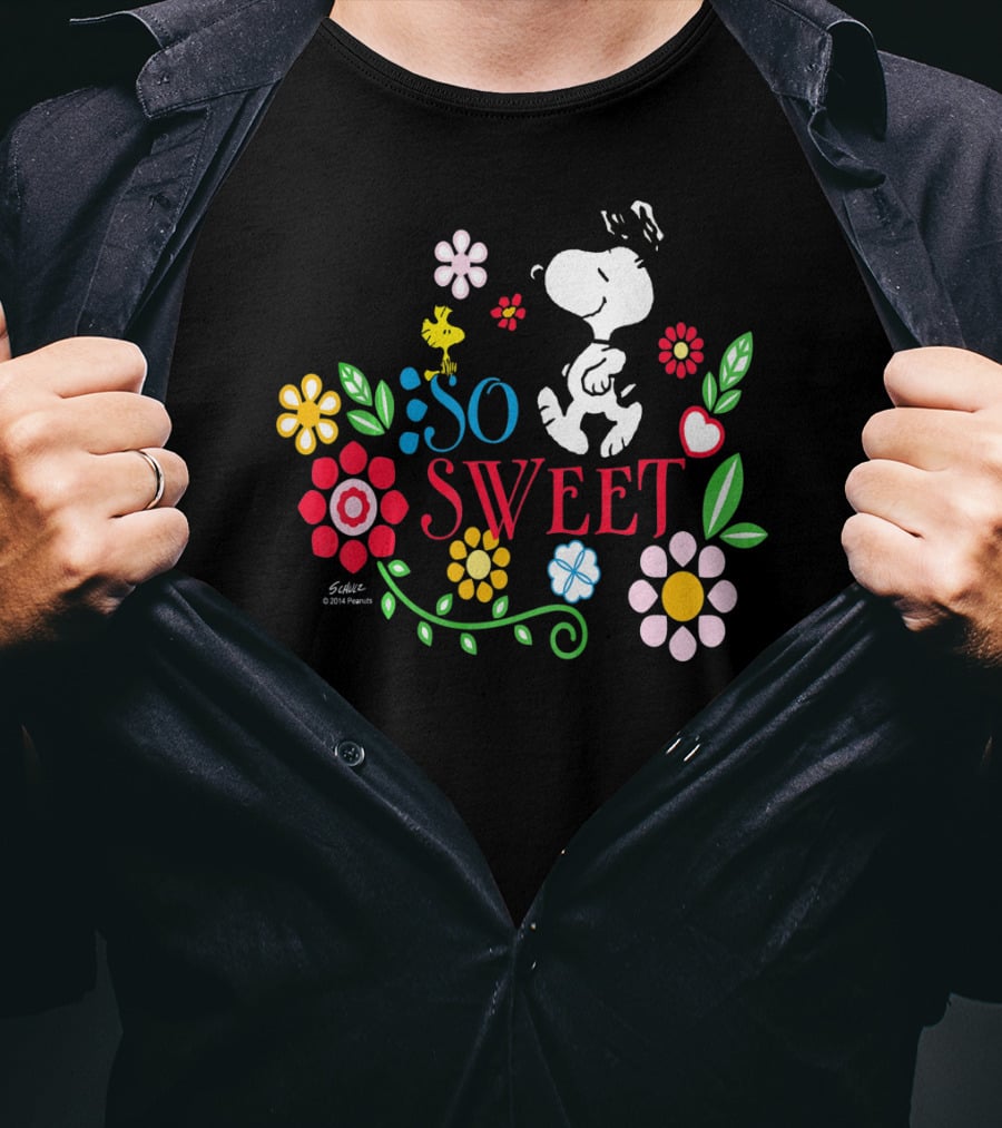 Snoopy Woodstock So Sweet Floral Bliss Peanuts T-Shirt