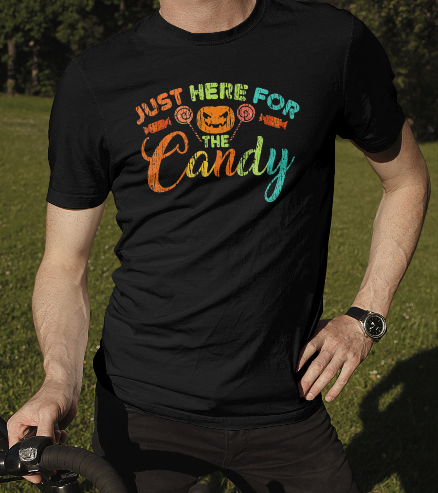 Just Here For The Candy Halloween Jack-O'-Lantern Lollipops T-Shirt