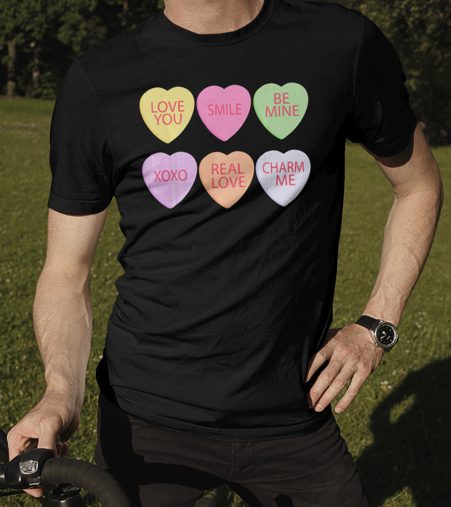 Valentines Sweetheart Cute Heart Love You Smile Be Mine XOXO Real Love Charm Me T-Shirt