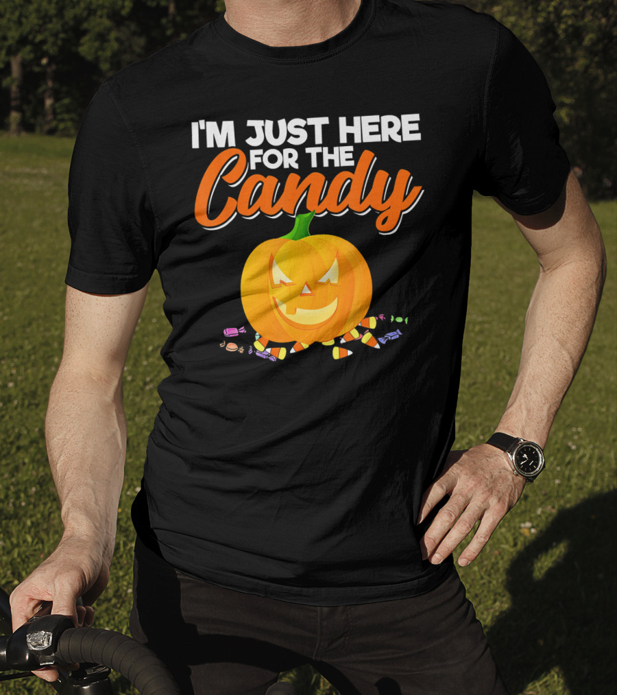 I'm Just Here For The Candy Pumpkin Halloween Candy Corn T-Shirt