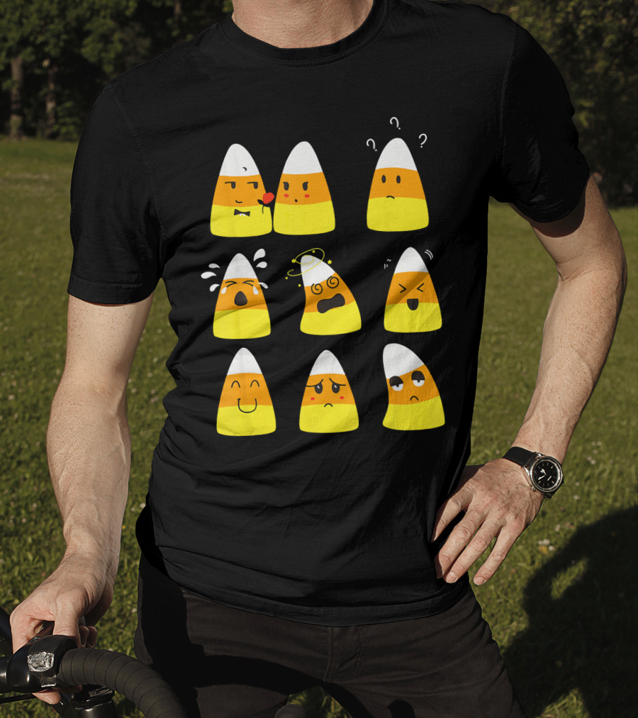 Candy Corn Emoticons Expressive Faces T-Shirt