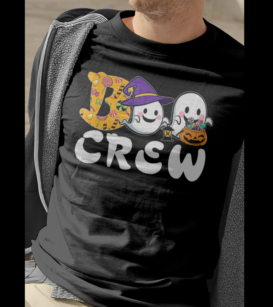 Boo Crew Halloween Witch Ghosts Candy Basket T-Shirt