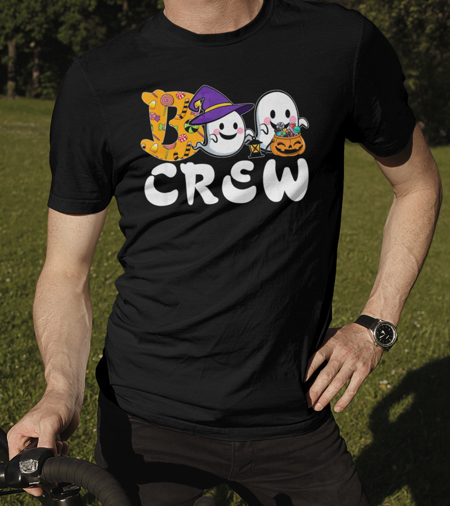 Boo Crew Halloween Witch Ghosts Candy Basket T-Shirt