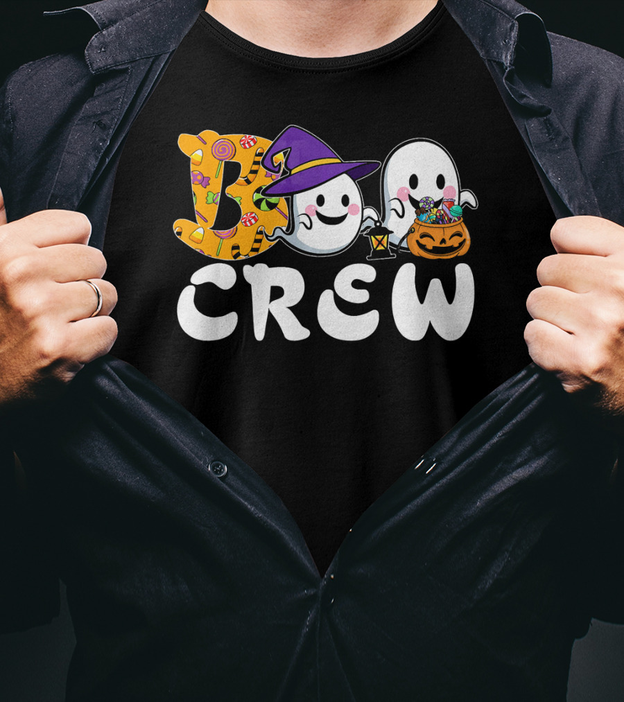 Boo Crew Halloween Witch Ghosts Candy Basket T-Shirt
