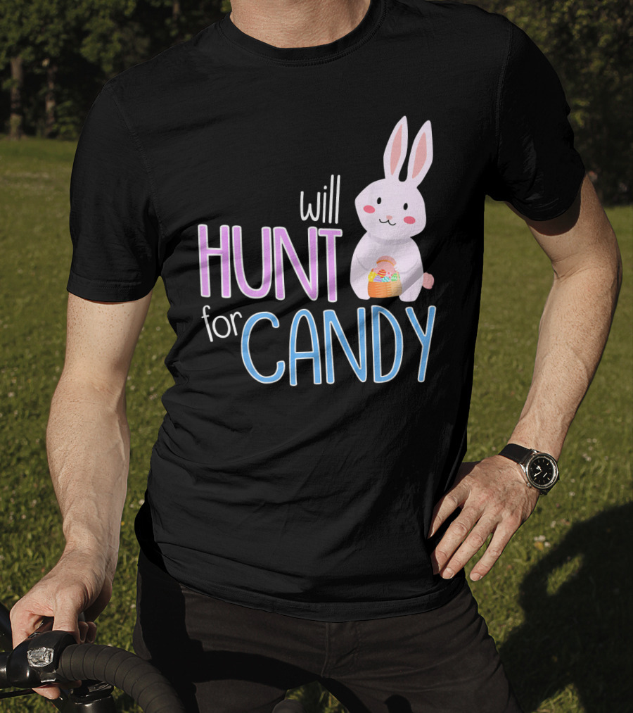 Will Hunt For Candy Bunny Easter Kids Funny Egg T-Shirt