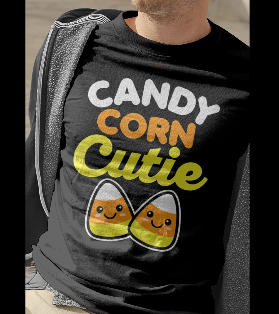 Candy Corn Cutie Halloween Smiling Kawaii Candy Corn Characters T-Shirt
