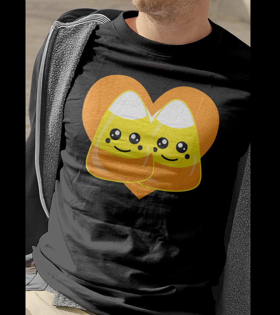 Love Candy Corn Cute Heart Kawaii Candy Corn Duo T-Shirt