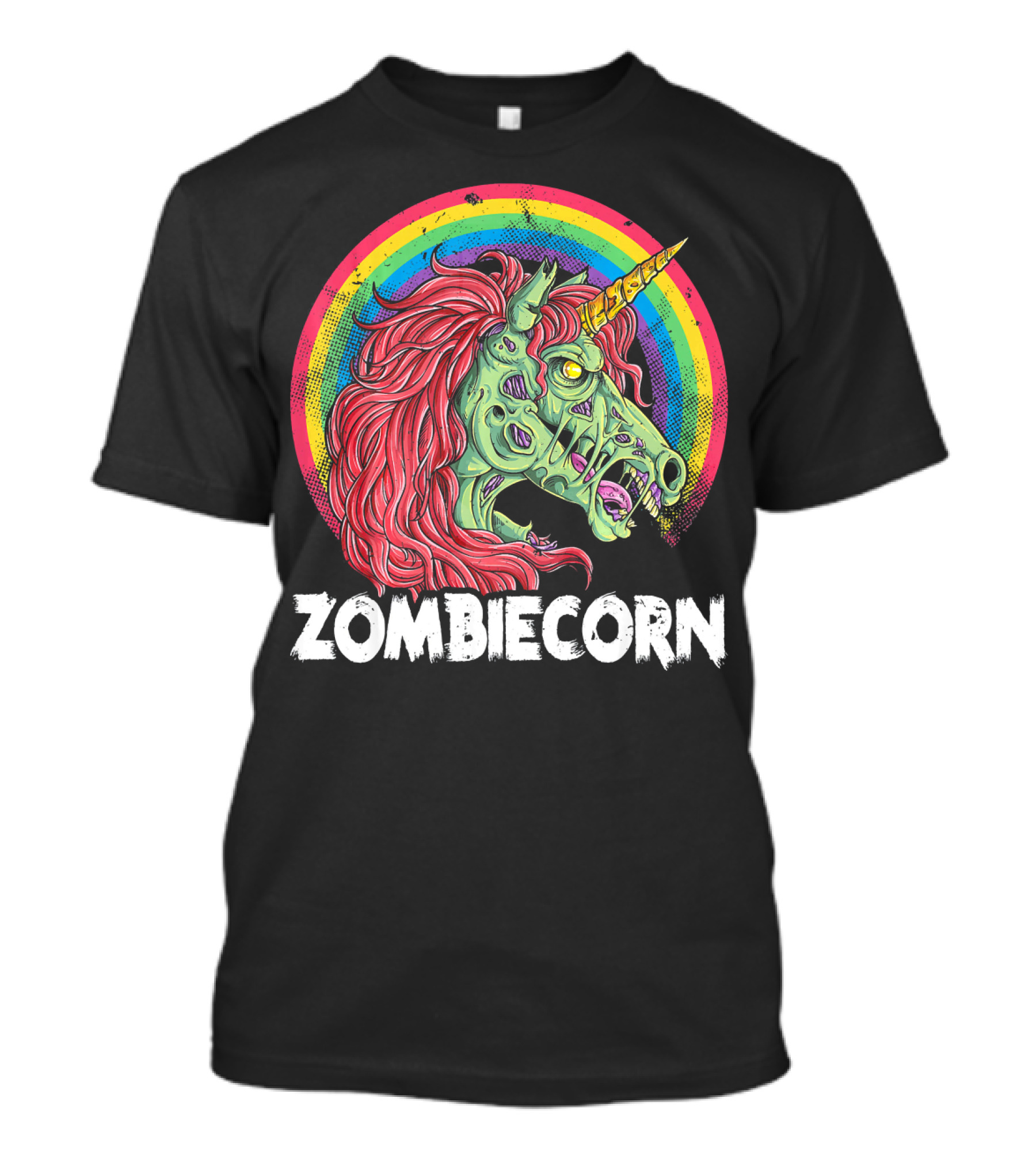 Zombiecorn Unicorn Zombie Rainbow T-Shirt