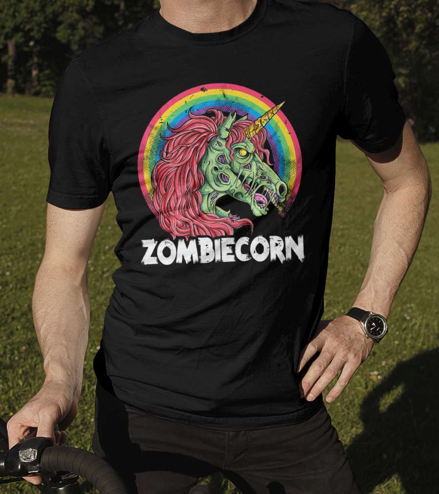 Zombiecorn Unicorn Zombie Rainbow T-Shirt