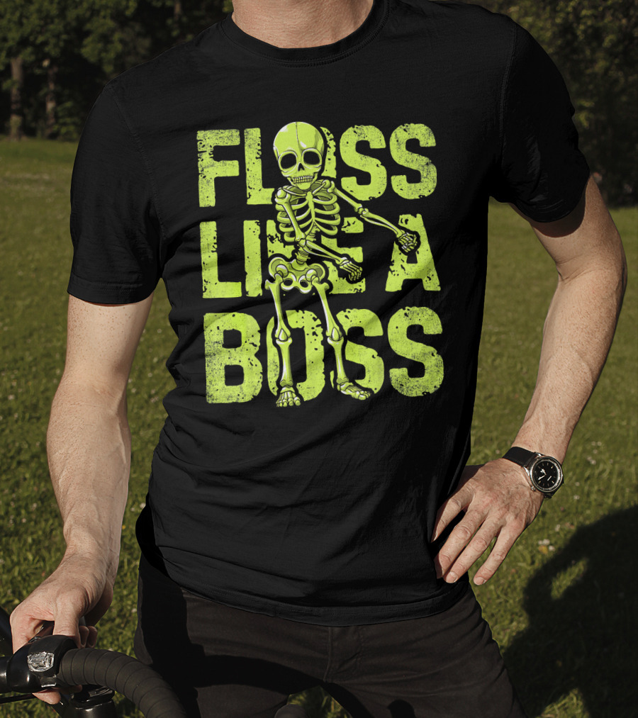 Floss Like A Boss Neon Skeleton Dance T-Shirt