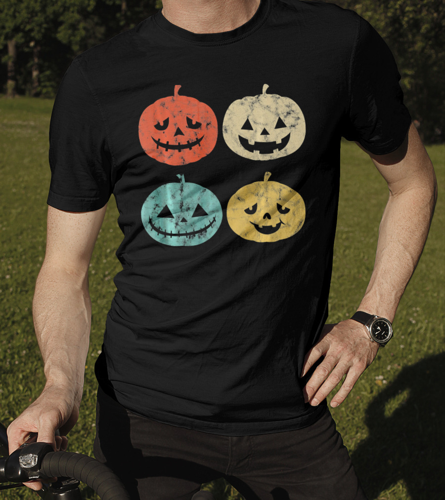 Vintage Pumpkin Funny Halloween Jack-O'-Lanterns T-Shirt