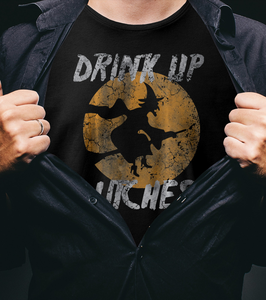 Drink Up Witches Vintage Halloween Moon T-Shirt