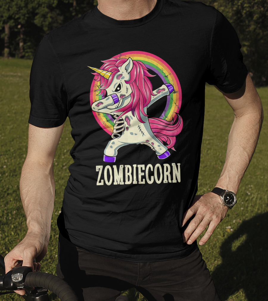 Zombiecorn Dab Dance Unicorn With Rainbow T-Shirt