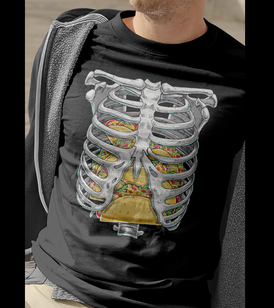 Skeleton Rib Cage Halloween Taco Ribcage T-Shirt