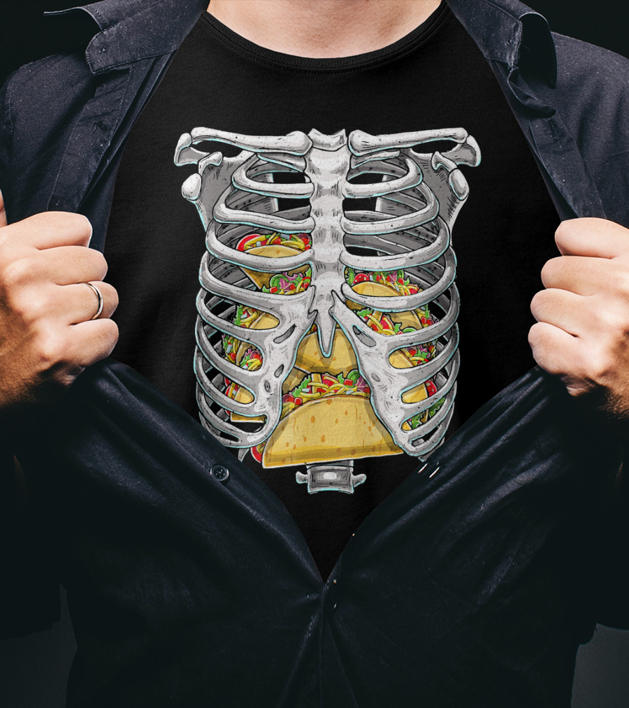 Skeleton Rib Cage Halloween Taco Ribcage T-Shirt