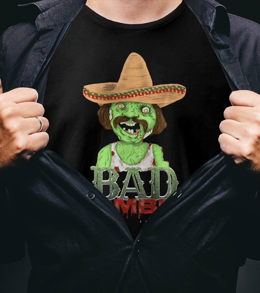 Bad Zombre Creepy Funny Mexican Zombie With Sombrero T-Shirt