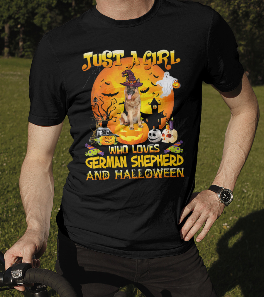 Just A Girl Who Loves German Shepherd And Halloween T-Shirt