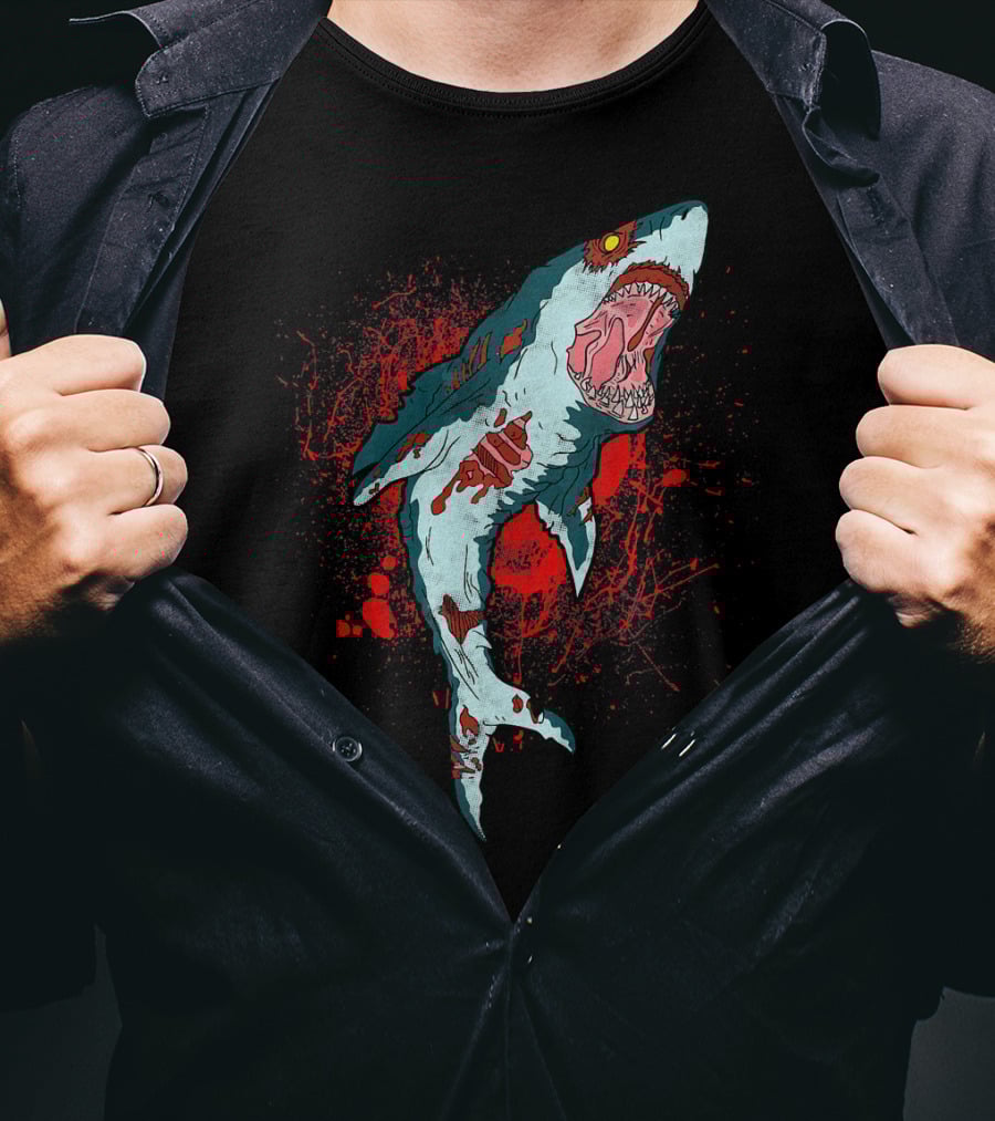 Zombie Bloody Shark Horror Apocalypse T-Shirt