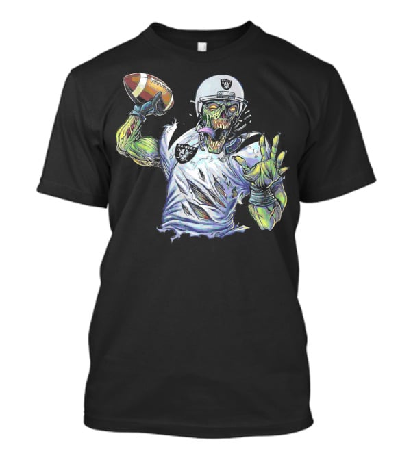 Raider Zombie Football Halloween Skull Horror Team T-Shirt